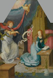 Angyali üdvözlet Máriának (a 742. leltári szám leválasztott külső oldala) alkotó: Lucas van Leyden