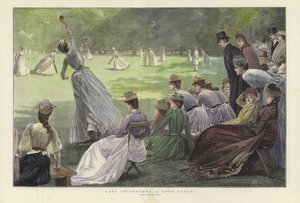 Lady Cricketers: A Good Catch (színes metszet)
