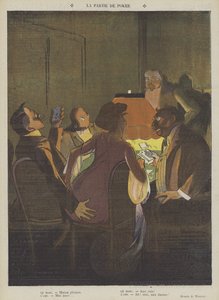 A pókerjáték (színes litho) alkotó: Lucien Henri Weiluc