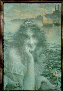 "A bűvész Circe mint Marguerite Moreno" Marguerite Moreno (1871-1948) francia komikus volt.