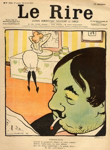 Humoros rajzfilm a „Le Rire” címlapjáról, 1899. április 22. (színes litó) alkotó: Lucien Metivet