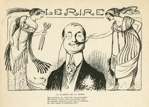 Illusztráció a Le Rire-ben, 23.03.12 - a szakáll kérdése (metszet) alkotó: Lucien Metivet