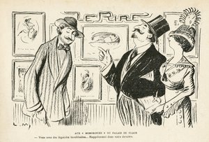Illusztráció: Le Rire, no 481, 27/04/27 - A "Humoristoknál" a Palais des Glaces - Salon des Independants Humoristes (metszet) alkotó: Lucien Metivet