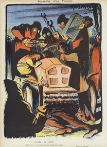 Szatíra az 1903-as Párizs-Madrid motorversenyről. Illusztráció Le Rire