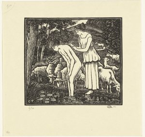 Daphnist Cloë mossa Daphnis et Chloé (sorozat címe) alkotó: Lucien Pissarro