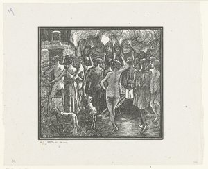 A fakkeloptochttól Daphnis és Chloe, Fáklyás menet Daphnis és Chloe (sorozat címe) alkotó: Lucien Pissarro