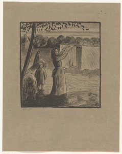 A ruhanemű felakasztása alkotó: Lucien Pissarro