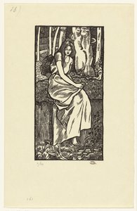 Nő az erdőben Erdei lány alkotó: Lucien Pissarro