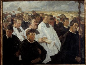 Felvonulás Penmarchba Bretagne-ban Lucien Simon (1861-1945) festménye 1900 V. 1,36x1,75 m Párizs, Muse d