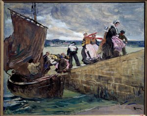 A csempész a Sainte Marine-ban Bretagne-ban Lucien Simon festménye (1861-1945) 1907 Rennes, Musee des Beaux Arts