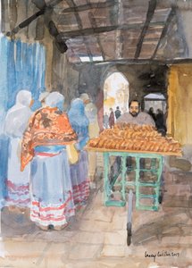 Bagel eladó az óvárosban, Jeruzsálem, 2019 (papír nélkül) alkotó: Lucy Willis