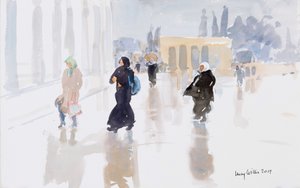 Zarándokok a Templom-hegyen, Jeruzsálem, 2019 (papír nélkül) alkotó: Lucy Willis