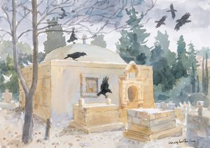 Viharfelhők Abu Ghoshban, Izraelben, 2019 (papíron nélkül) alkotó: Lucy Willis