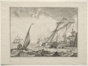 Hajók egy Gale-ban, 1701. alkotó: Ludolf Backhuysen
