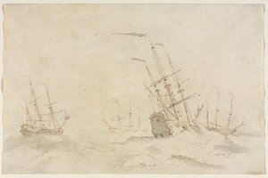 Hajók, 1600-as évek második fele. alkotó: Ludolf Backhuysen