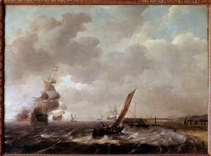 A tenger a hollandiai Heldernél Ludolf Backhuysen (1631-1708) festménye