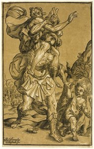 Aeneas hordozza az apját, Anchises
