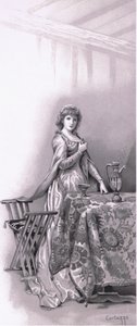 Lady Capulet: Menjen, ébressze fel Júliát, menjen és nyírja fel, illusztráció a Rómeó és Júliától,