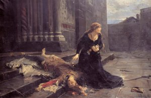 Gianmaria Visconti halála a milánói s.Gottardo templom előtt