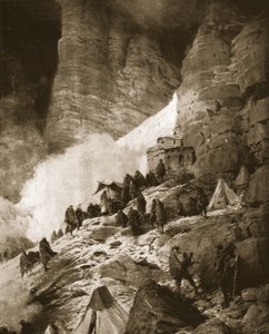 Olaszország alpesi háborúja Ausztriával: misét celebrálnak a hegyoldalban, a „The Illustrated War News” című filmből, 1916. június 21. (litho)