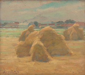 Betakarítás, 1910 körül (olaj, fedélzeten)