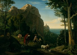 Amalfi völgye, kilátással a Salerno-öbölre (olaj, vászon)
