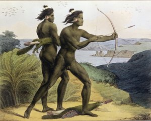 Vadászat a San Francisco-öbölben, a „Voyage Pittoresque Autour du Monde” című művéből, Jean Augustin Franquelin (1798-1839) metszete, 1822-ben megjelent