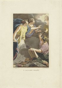 Allegorikus ábrázolás rajzzal, írással és festéssel Címlap: M. Stuart, Az ember, ahogy megjelenik az ismert földgömbön, 1802