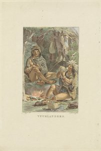 Tűzország lakói Fuegians (cím az objektumon) alkotó: Ludwig Gottlieb Portman
