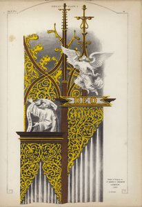 Részlet a németországi Lübeck-i Szent Mária-templom orgonájáról (színes litó) alkotó: Ludwig Gruner