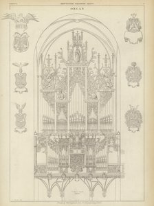 A Mária-templom orgonája, Lübeck, Németország (metszet) alkotó: Ludwig Gruner