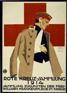 Adománygyűjtő kampány a Német Vöröskereszt számára, pub. 1914 (színes litó) alkotó: Ludwig Hohlwein