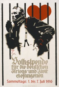 Adománygyűjtési plakát a Német Háborús és Polgári Foglyok Népi Alapja számára, Gyűjtemény július 1-7. alkotó: Ludwig Hohlwein