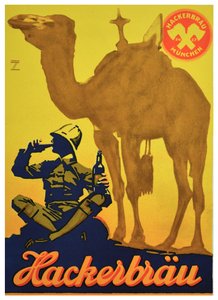 A Hackerbrau sör plakátja, 1930 körül (litográfia) alkotó: Ludwig Hohlwein