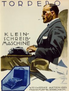 Torpedó írógép alkotó: Ludwig Hohlwein