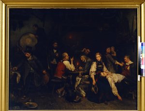 Lendemain de fete (Az ünneplés utáni reggel). Ludwig Knaus (1829-1910) festménye