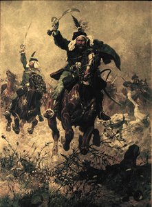 Rodakowski ezredes az ezredét megelőzve a custozai csatában ...