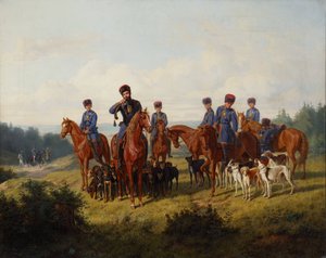 The Coursing, 1856. alkotó: Ludwig Pietsch