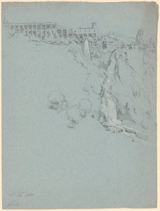 A Tivoli-i vízesés a Maecenas villával alkotó: Ludwig Thiersch