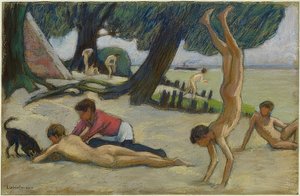 Fiúk a tengerparton. 1895 körül alkotó: Ludwig von Hofmann