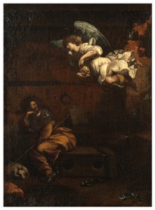 Északi kereszthajó, San Rocco oltára 1635, 45, Genovesino 1645, Halál bejelentése a börtönben, Festve jobbra lent
