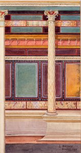 Építészeti stílusú freskó a cubiculumban, Ezüstlakodalom Háza, Pompeji, 1897