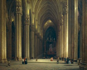 A milánói dóm (Milano Duomo) belseje, Luigi Bisi (1814-1886)