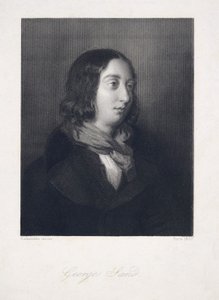 George Sand portréja, kocsma. 1837 (metszet)