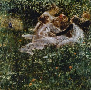 A tavasz allegóriája, Luigi Conconi (1852-1917), olaj, vászon, 77x77 cm