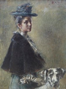 Torelli asszony portréja alkotó: Luigi Conconi