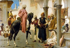 Egy háremszolga megszerzése. L. Crosio kromolitográfiája, 1890 körül. alkotó: Luigi Crosio