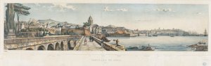 Panorámás kilátás Genova városára alkotó: Luigi Garibbo