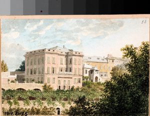 Kilátás a villa Cambasiora, Genova (akvarell, kb. 1820) alkotó: Luigi Garibbo