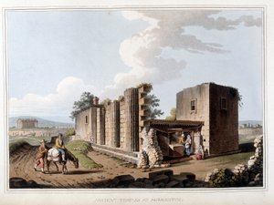 Ősi templom Agrigentóban, Olaszországban. "" Kilátások az oszmán uralmakban, Európában, Ázsiában és néhány mediterrán szigeten"" című részben Luigi Mayer (London) eredeti rajzaiból alkotó: Luigi Mayer